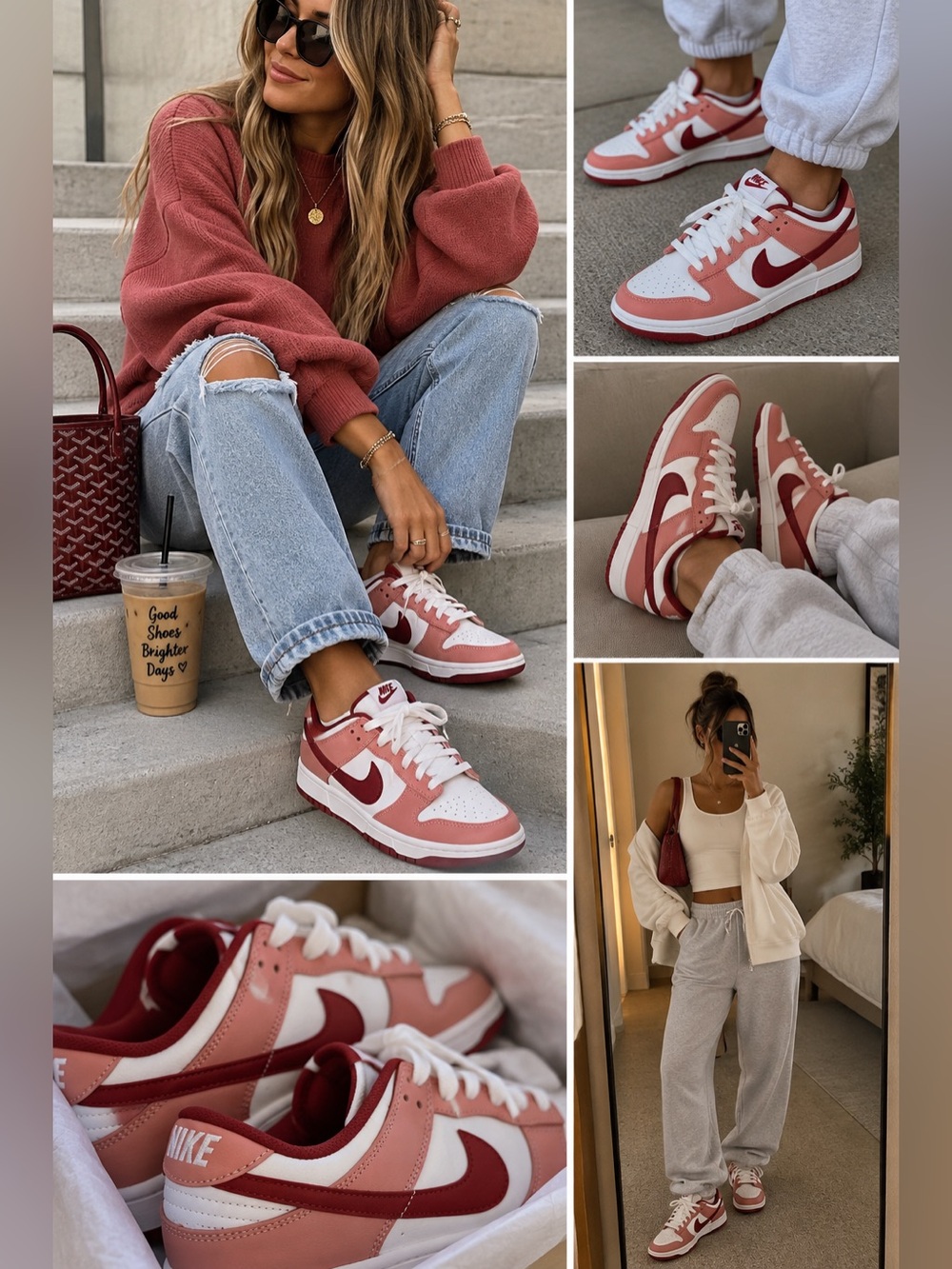 Nike Low-Top Sneakers - White & Rose